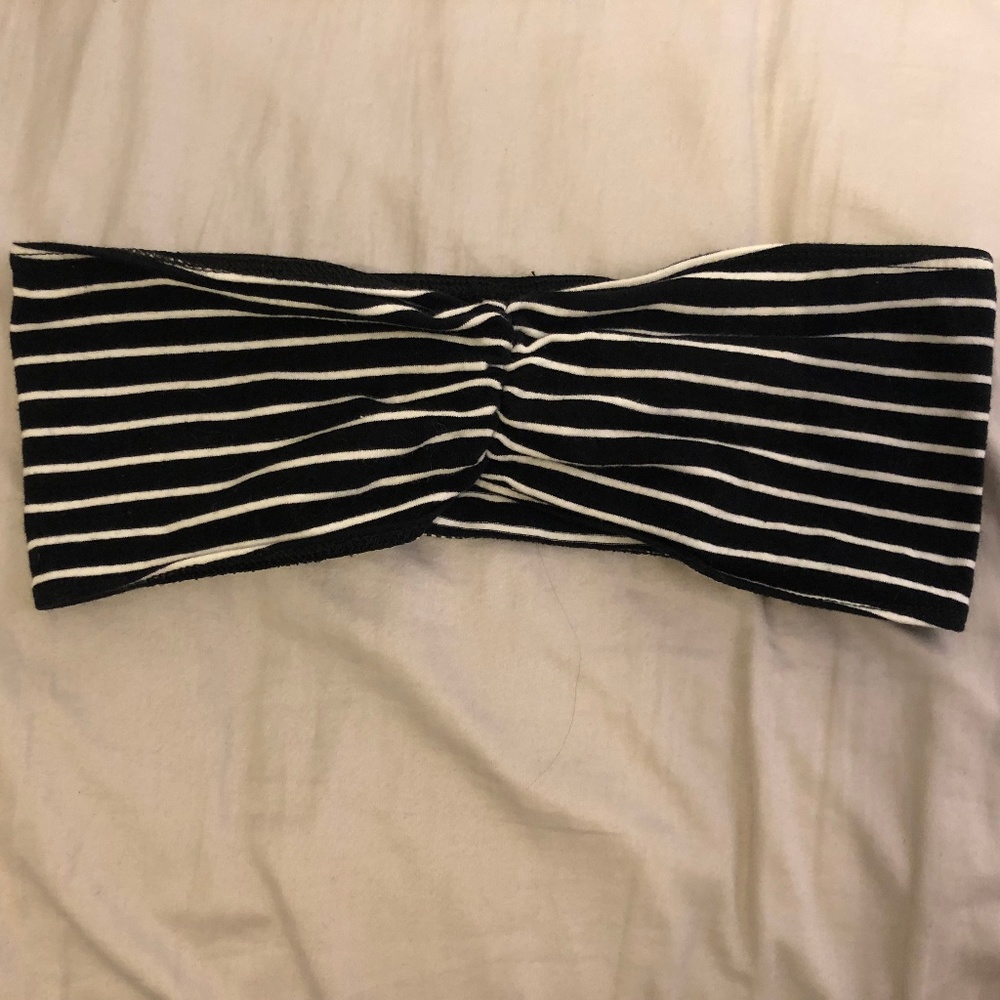 American Apparel Black and White Striped Bandeau